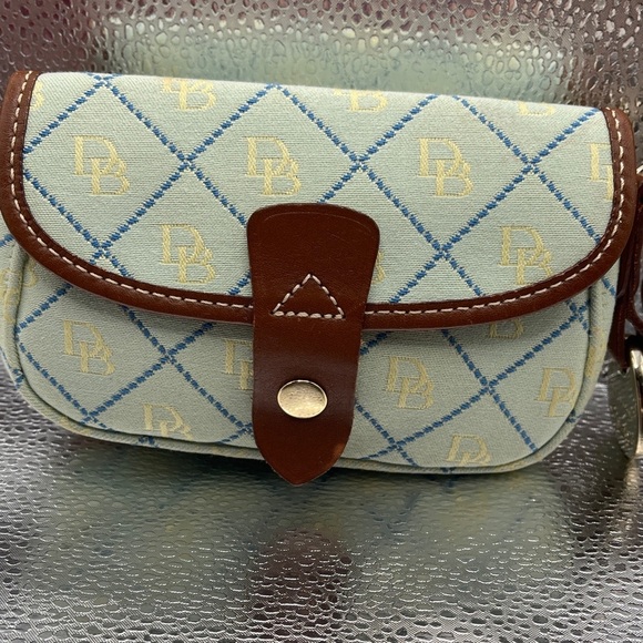 Dooney & Bourke Handbags - Dooney & Bourke Cream, Blue and Brown Pouch by Dooney & Bourke Pouch Wristlet